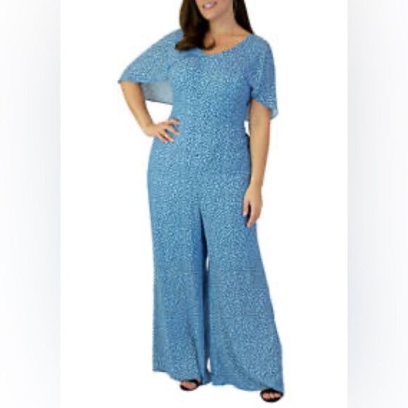 Maree Pour Toi Georgette Polka Dot Plus Size Jumpsuit 18 - Picture 1 of 3